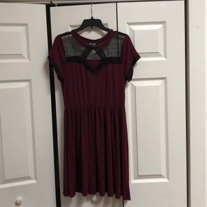 Maroon babydoll dress